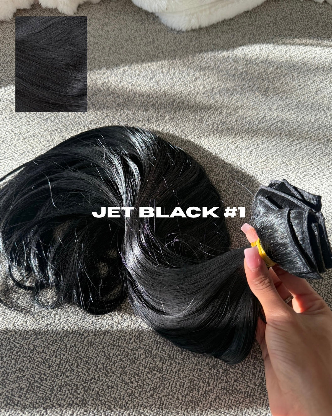 Jet Black Seamless Clip-In (160g)