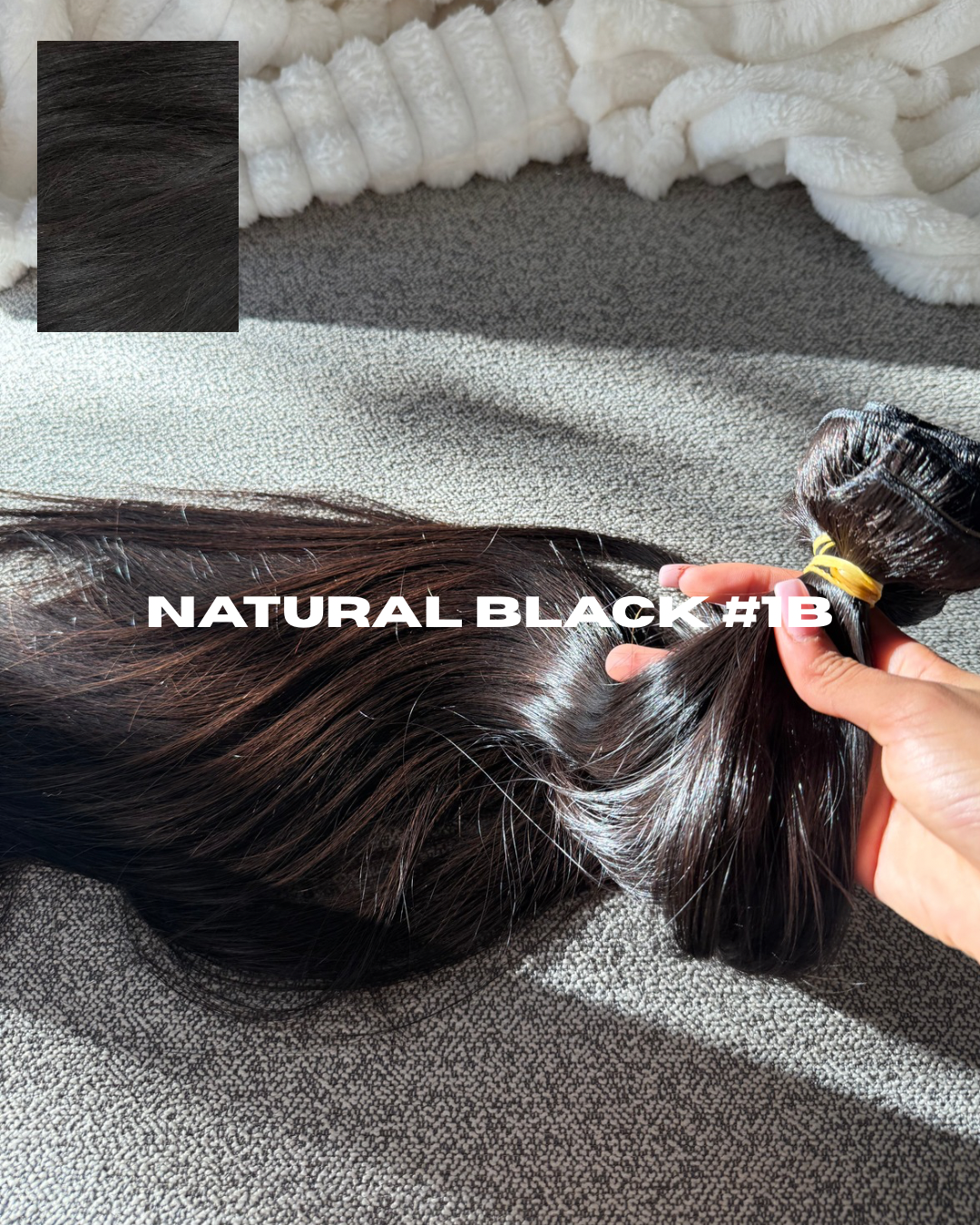 Natural Black Seamless Clip-In (160g)